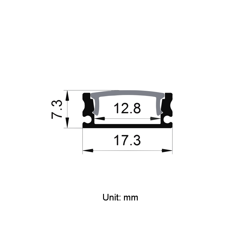 Aluminum Profile LED Diffuser Channel For 12mm 5050 LED Strips Aluminum Profile LED Diffuser Channel For 12mm 5050 LED Strips